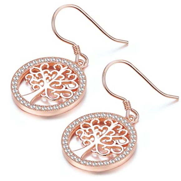 Sterling Silver Tree Dangle Earrings - Picture 4 of 4